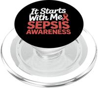 Mois de Sensibilisation à la septicémie septicémie Septembre Rouge PopSockets PopGrip pour MagSafe