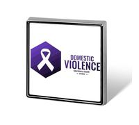 Mois de sensibilisation à la violence domestique : épinglettes ruban violet, badge carré, épinglette émaillée, décorations de fête