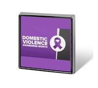 Mois de sensibilisation à la violence domestique : épinglettes ruban violet, badge carré, épinglette émaillée, décorations de fête