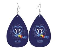 Mois De Sensibilisation À L'Autisme 2023 Pendantes En Cuir Double Face Boucle D'Oreille Légères Boucles D'Oreilles Pour Quotidien Femme Décorations