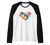 Mois de Sensibilisation à l'Autisme - Acceptation du cœur Manche Raglan