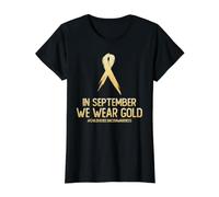 Mois de Sensibilisation au Cancer chez l'enfant en Septembre, Nous portons de l'or T-Shirt Graphique avec Valeur, Femme, Noir, M