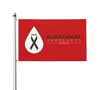 Mois de sensibilisation au cancer du sang en septembre Nous portons du rouge Drapeau extérieur 3 x 5 pieds Bannière Décoration de fête Tapisserie murale