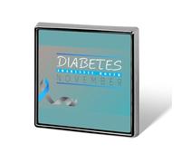 Mois de sensibilisation au diabète : épinglettes ruban bleu, badges carrés, épinglettes émaillées, décorations de fête
