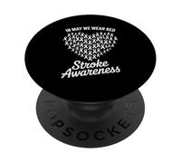 Mois de Sensibilisation aux Accidents vasculaires cérébraux de mai Ruban de Sensibilisation aux Accidents vasculaires cérébr PopSockets PopGrip Adhésif