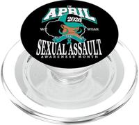 Mois de Sensibilisation aux agressions sexuelles 2026 April We Wear Teal PopSockets PopGrip pour MagSafe