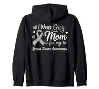 Mois de Sensibilisation aux tumeurs cérébrales I Wear Grey for My Mom Mother Sweat à Capuche