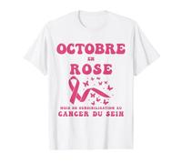 Mois d'octobre Sensibilisation au Cancer du Sein T-Shirt Graphique avec Valeur