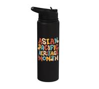 Mois du patrimoine américain Asie-Pacifique rétro Groovy AAPI Stainless Steel Insulated Water Bottle