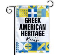 Mois Du Patrimoine Gréco-Américain Bannière Cour 30X45Cm Bannière Éclatantes Décoratif Drapeau Pour Fêtes Intérieure Plage