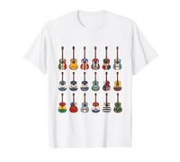 Mois du Patrimoine hispanique pour Les Drapeaux de Guitare Latino-américaine T-Shirt Graphique avec Valeur, Homme, Blanc, XL