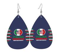 Mois Du Patrimoine Italo-Américain Boucle D'Oreille Double Face Pendantes En Cuir Tendance Boucles D'Oreilles Pour Quotidien Femme Décorations
