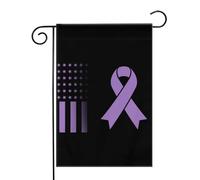 Mois national du cancer vintage Drapeaux de jardin (12,5 x 18 pouces) - Bannière aux couleurs éclatantes pour décoration extérieure de jardin et de maison