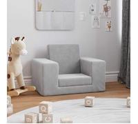 Mois noir""Canapé-lit Convertible Scandinave - Fauteuil long/Sofa pour enfants Gris clair Peluche douce FR25_37242348
