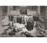 Moïse avant Pharaon. D'une gravure du XIXe siècle par Herbert Bourne d'après une œuvre de Gustave Dore. Affiche imprimée par Ken Welsh (18 x 12)