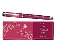 Moïse. libri_x Charlotte Brontë Rollerball, Stylo à encre avec recharge bleue remplaçable, Imprimé avec une citation de Charlotte Brontë, Présenté dans une boîte cadeau