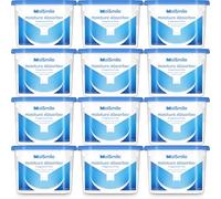 Moismile Lot de 12 absorbeurs d'humidité efficaces, 306,2 g, boîtes d'élimination des odeurs, déshumidificateur de voiture rechargeable pour placard, salle de bain, sous-sol et camping-car, sans