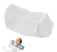 moismk Housses de Coussin Cylindriques en Lin Doux avec Fermeture Éclair Dissimulée, Taies d'oreiller Cervicales Amovibles et Lavables, Taie Uniquement Personnalisables(Blanc,100x20cm)