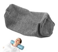 moismk Housses de Coussin Cylindriques en Lin Doux avec Fermeture Éclair Dissimulée, Taies d'oreiller Cervicales Amovibles et Lavables, Taie Uniquement Personnalisables(Gris,50x15cm)