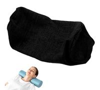 moismk Housses de Coussin Cylindriques en Lin Doux avec Fermeture Éclair Dissimulée, Taies d'oreiller Cervicales Amovibles et Lavables, Taie Uniquement Personnalisables(Noir,110x12cm)