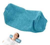 moismk Housses de Coussin Cylindriques en Lin Doux avec Fermeture Éclair Dissimulée, Taies d'oreiller Cervicales Amovibles et Lavables, Taie Uniquement Personnalisables(Lac Bleu,100x12cm)