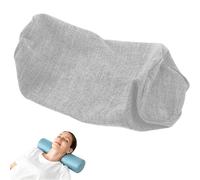 moismk Housses de Coussin Cylindriques en Lin Doux avec Fermeture Éclair Dissimulée, Taies d'oreiller Cervicales Amovibles et Lavables, Taie Uniquement Personnalisables(Gris Clair,110x15cm)