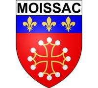 Moissac 82 ville Stickers blason autocollant adhésif - Taille : 8 cm