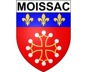 Moissac 82 ville Stickers blason autocollant adhésif - Taille : 8 cm