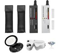 Moissan Lot de 2 stylos de test de diamant professionnels avec grossissement pliable 30 x 60 x Mini LED
