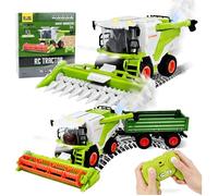 Moissonneuse-Batteuse - Télécommandée 6 Canaux - Échelle 1:24 - Vapeur et Lumières - Jouet Agricole Éducatif 3 Ans
