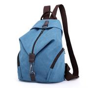 MOISTRI Femmes Mode Sac À Dos Sac À Main Toile Voyage Sac À Bandoulière Multi Poches Mode Voyage Sac à dos pour Femmes Bleu