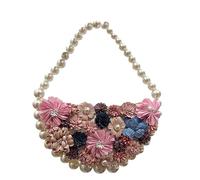 MOISTRI Perles Sacs à main pour femmes Sacs à main avec fleurs Bracelet Soirée Sacs à main Chapelets Petit sac à main Sac de mariage Pearl Handle Strap