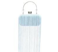 MOISTRI Pochette de soirée à franges pour femme, sac à main à poignée supérieure pailletée avec strass, cha ne bandoulière amovible pour fête et mariage Blanc