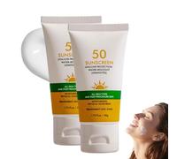Moisturizing Face Sunscreen avec SPF 50 à large spectre, lotion de protection solaire sans fonte blanche, crème solaire légère pour tous les types de peau, non collante et résistante à l'eau