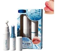 Moisturizing Foaming Lip Mask And Balm Set,Vitamin E Exfoliate Hydrates and Nourishing Lips,Refreshing Soothing Nourishing Lip,Suitable for Dry Lip (Blue)