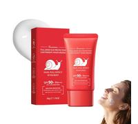Moisturizing Full-Effect Sunscreen SPF 50 P Snail Facial Sunscreen for Women, crème solaire légère pour tous les types de peau, avec rétinol, acide hyaluronique, curcuma et vitamine C
