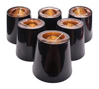 Moithora Noir Abat-Jour avec Un Pince de Doublure DoréE sur Abat-Jour la Bougie Abat-Jour, Ensemble de 6