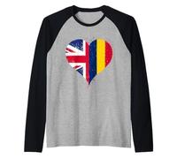 Moitié Britannique Moitié Tchadien Un Drapeau Tchad UK Manche Raglan