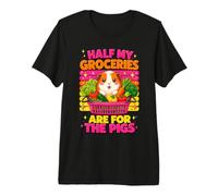 Moitié des Courses pour Mes Cobayes Amoureux Cochon d'Inde T-Shirt Haut de Gamme