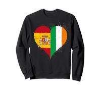 Moitié Espagnol Moitié Irlandais Un Drapeau Espagne Irlande Sweatshirt