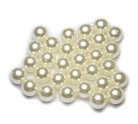 Moitié percé Lot de 30pcs perles nacrées acryliques 12mm ivoire
