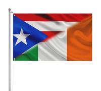 Moitié Porto Rico, Moitié Irlande Drapeau De Jardin Éclatantes Drapeaux De Jardin Durable Bannière Cour 90X150Cm Pour Anniversaires Dortoirs Clubs