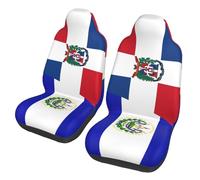 Moitié République Dominicaine, Moitié Drapeau Housses pour Siège Lot De 2 Universelle Couverture De Sièges De Voitures Respirant Housse De Protection Sièges Voitures pour Passager Camionnette