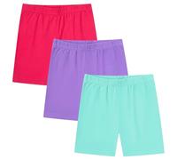 Moitiy Kruze Lot de 3 paires de cuissards de cyclisme pour fille - En coton - Pour l'été - 5-14 ans, Multicolore 04., 12-14 ans