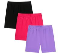 Moitiy Kruze Lot de 3 paires de shorts de cyclisme pour fille - En coton - Pour l'été - 5-14 ans, Multicolore 02., 12-14 ans