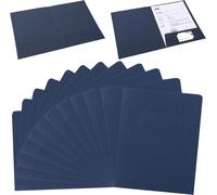 MOIUY-Chemise Cartonnée avec Rabat à Pochettes A4 Sac de Fichier en Papier Kraft, Epais Porte Document Organisateur Dossier de Fichiers à Insertion pour Société Bureau Maison Scolaire (Bleu Foncé)