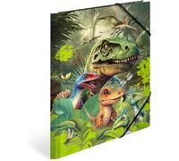 Moiuy-Dino World 19723 Lot De 3 Porte-Documents A4 En Carton Pour Enfants Avec Impression Intérieure Et Bande Élastique