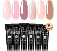Moiuy-Gel Pour Extension D'ongle, Uv Quick Construction Poly Ongle, Diy Nail Art 6 Couleurs 10 Ml Pour Débutant, Professionnel Et Salon De Manucure