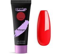 Moiuy-Glam'up Paris - Poly Gel Semi-Permanent - Gel D'extension En Tube - Gel De Construction Ongles Uv - Art Design Pour Ongles - Facile À Utiliser - Longue Durée - Rouge