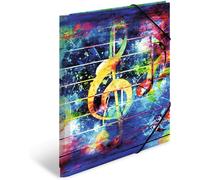 Moiuy-Herma 19835 Artline Music Porte-Documents Din A4 En Plastique Solide Avec Rabats Intérieurs Imprimés, Élastique À Serrer, 1 Porte-Documents Pour Enfants
